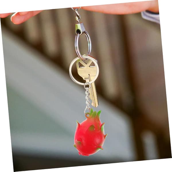 Cute Pitaya Keychain Fruit Charm Aesthetic Bag Pendant for Backpack Accessories Realistic Design