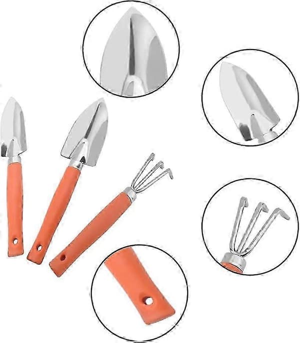 3-piece mini garden set, mini garden tools, plant tool set, with handle