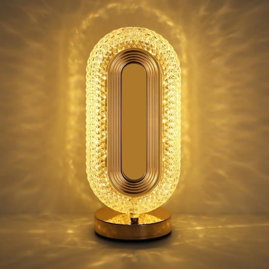 Bedside Lamp - Three-Color Dimmable Night Light with USB Port - Rechargeable Touch Control Crystal