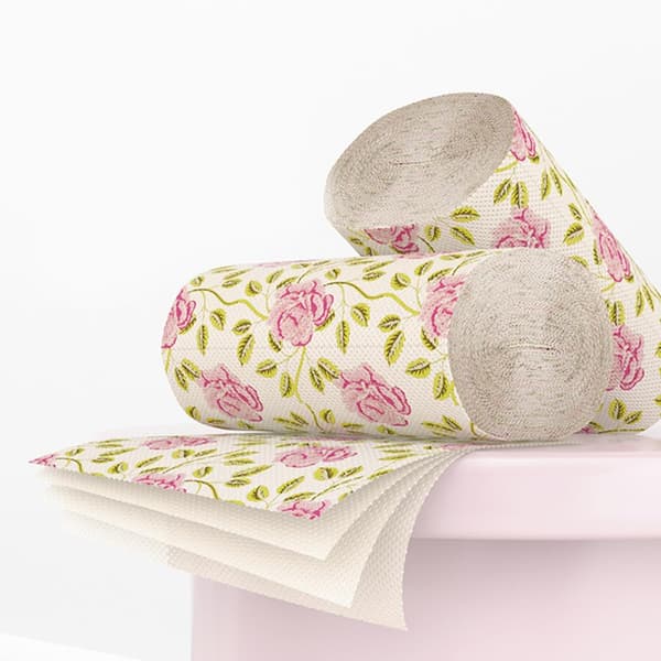 10 Rolls Rose Pattern Toilet Paper, Solid Core, Bathroom Paper, Bulk Pack, Decorative Toilet Paper