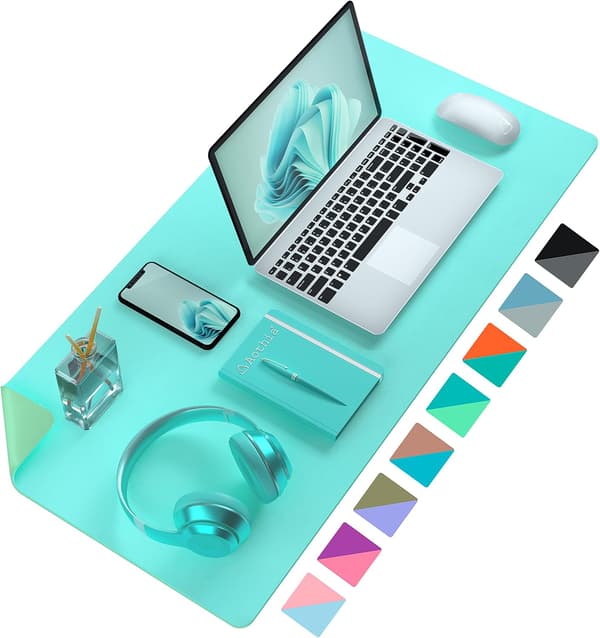 Desk pad, leather desk pad, non-slip large mouse pad waterproof desk protector
