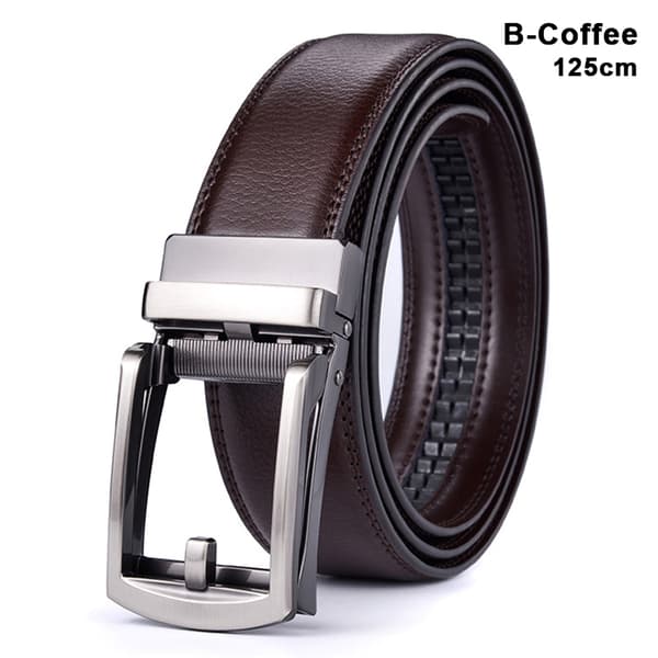 Herrelæderbælte med automatisk spænde Jeans Bukser Bælte Kaffe 110cm Coffee 110cm