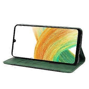Trendy mobile case compatible with Samsung Galaxy A55 5G in PU leather, shockproof, wallet design (Style F)