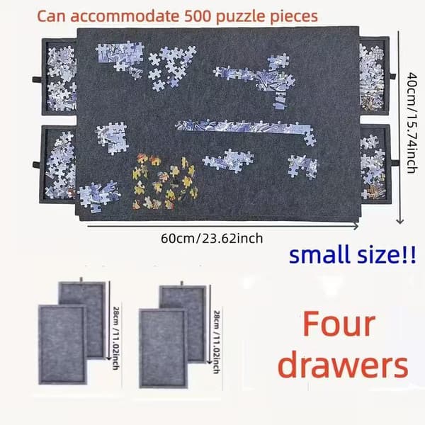 Portable Felt Puzzle Board with 4 Drawers (f2)