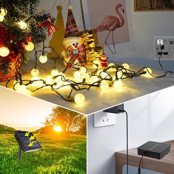 50 stk LED solcellelyslenker, 7 m 50 lys (2,5 bobler) - 8 Fu