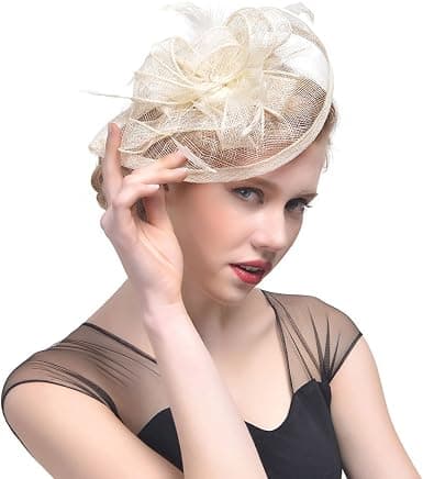 Elegant Fascinator Hat til Kvinder Bryllup Fjer Hårklemme Tilbehør