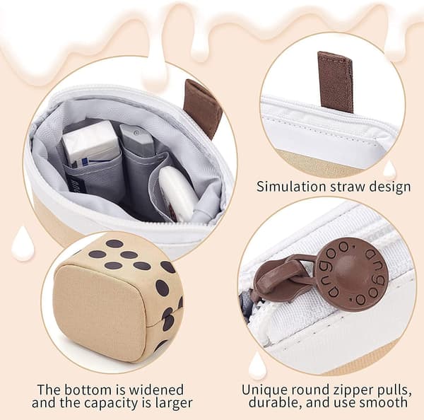 2-pack Cute Pencil Case Vertical Pen Holder Cute Foldable Pencil Pouch Cosmetic Bag for School Student Office