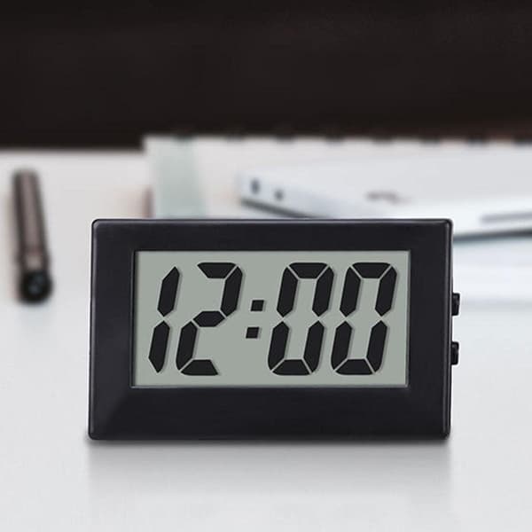 Minibilklocka Auto Dashboard Skrivbord Digital Klocka Mätare Liten LED Elektronisk Klocka Datum Tid Kalender Display