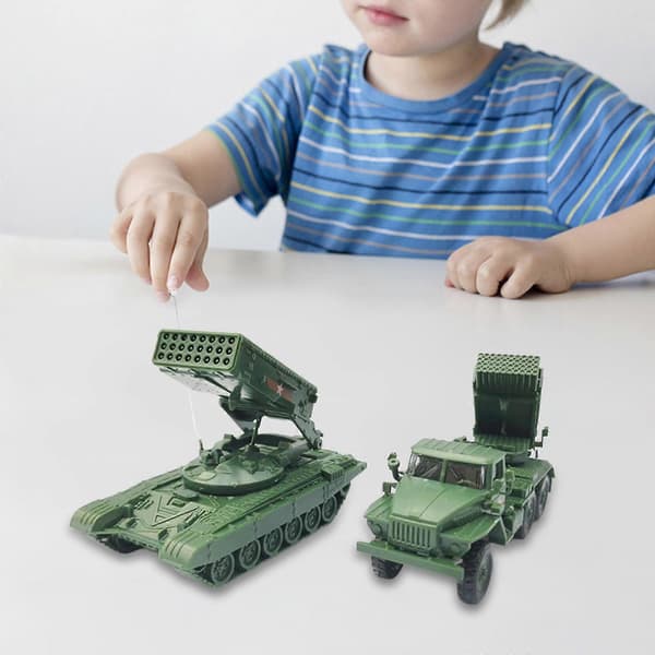 2x stridsvagnar DIY stridsvagnspussel lekset 1:72 skala stridsvagnsmodell för vuxna barn flickor