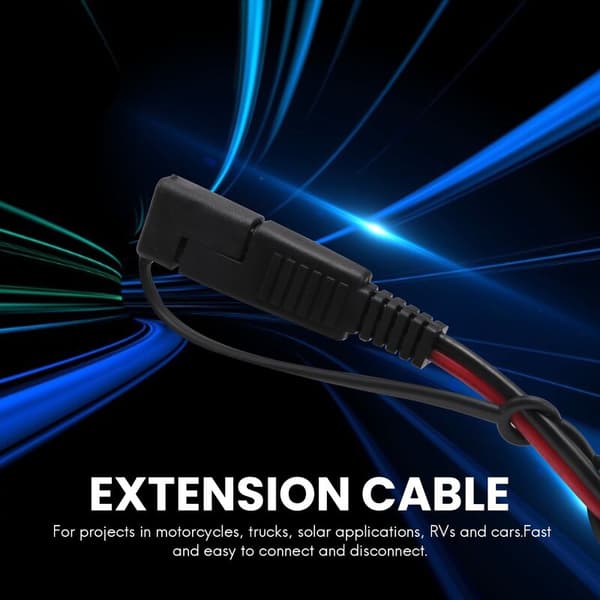 6,5 fod 14AWG SAE til SAE forlængerkabel, DC-stikforbindelseskabel til trailer RV båd Camp Batteri solpaneler med støvdæksel