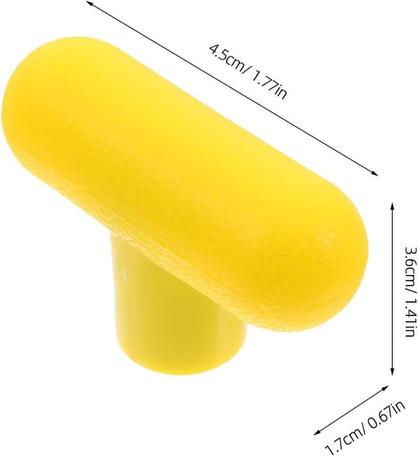 2pcs Gym Equipment Handles M8 Yellow Rotating T-Handles, Ergonomic Exercise Machine Grips