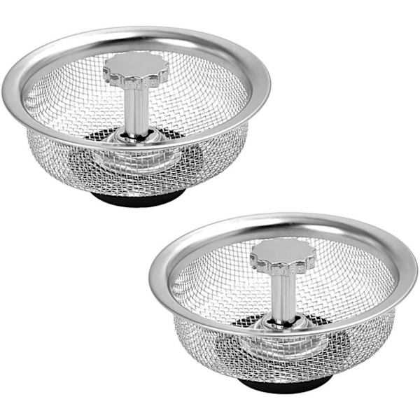 Vaskefilter, vaskeprop, 2x rustfrit stål vaskefilter til køkken, badeværelse