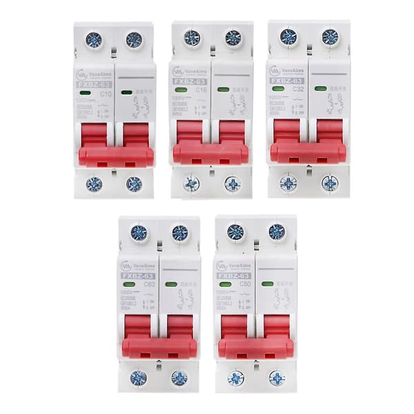 2p DC 1000V Solcelle Miniatyrstrømbryter 10A/16A/32A/50A/63A DC Fotovoltaisk MCB