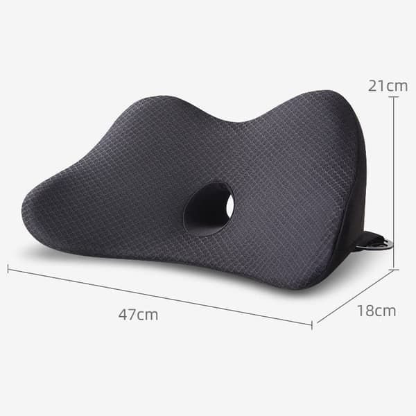 Car Lumbar Support Cushion - 2-in-1 Memory Foam Ergonomic Back Cushion Seat Pad for Car and Office