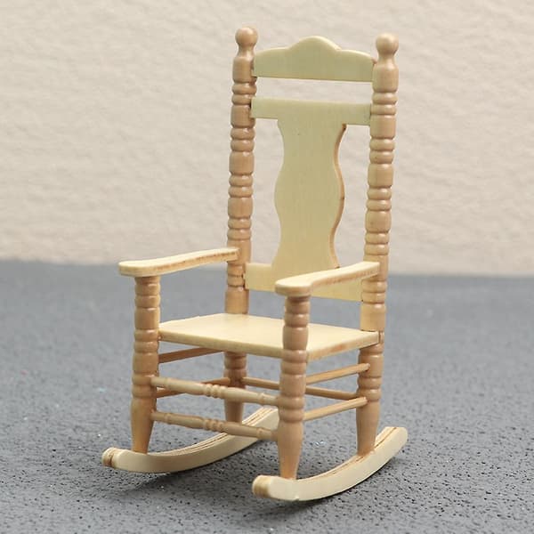 1:12 Miniatyr Möbler Trä Gungstol Fåtölj Dockhus A