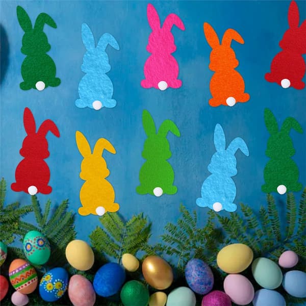 Easter Party Decorations, Door Hangers, Easter Bunny Wall Stickers, Holiday Decorations and Props