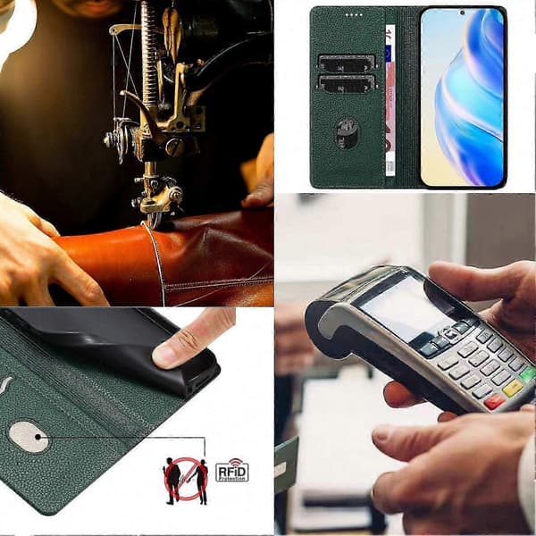 Realme 16 PRO Plus 5G Etui, Magnetisk Læderpung med Kortpladser & RFID-blokering