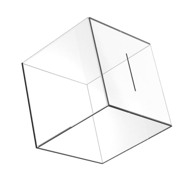 12cm Spargris Akryl Transparent Dammtät Kub Pengaboxar Förvaring Spargris