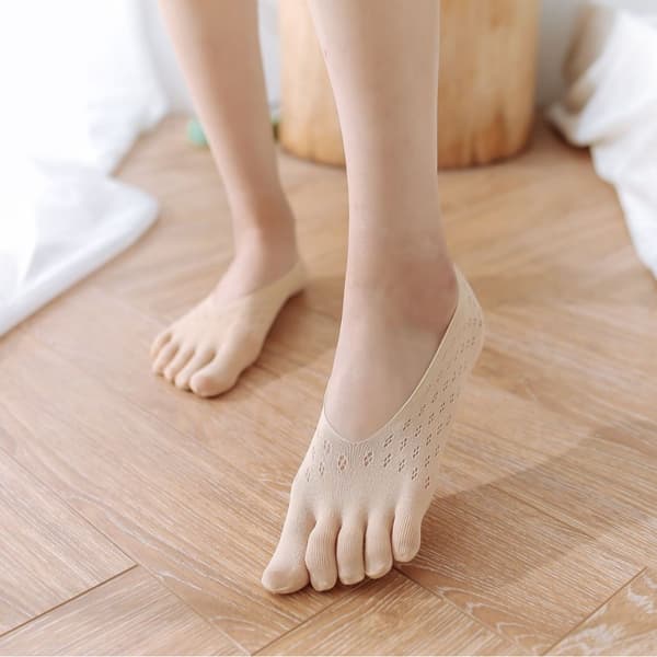 Women's Five Toe Socks - Ultra-Thin, Breathable Toe Socks, Anti-Slip *#2 White* #2 White