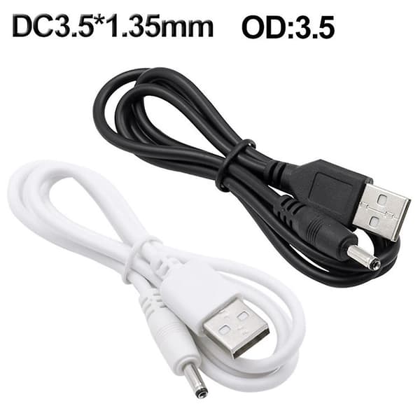 USB til DC rundt hull 3.5 * 1.35mm 5v strøm liten høyttaler ladekabel ledning 3.5mm for hvit White