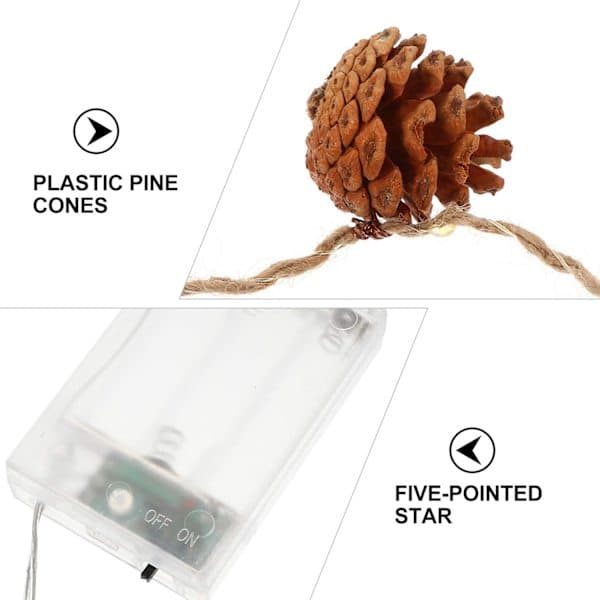 Pine Cone String Lights, Christmas Garland with Lights, LED String Lights for Christmas Tree, Garden, Home Decoration