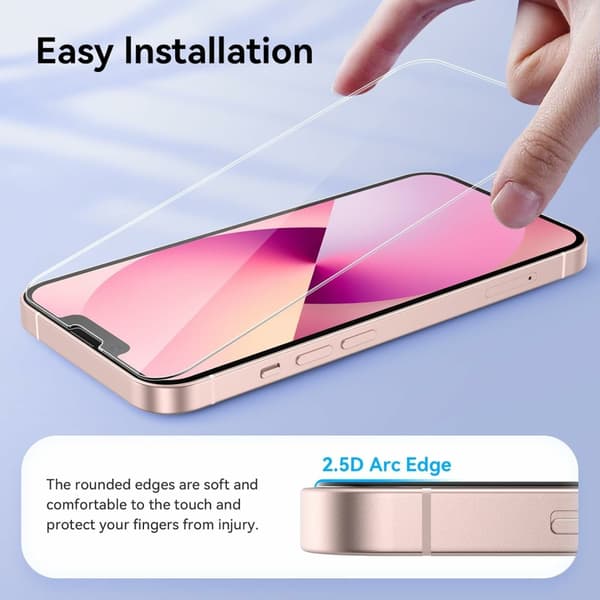 iPhone 16e skärmskydd, 0,2 mm härdat glas, 2-pack