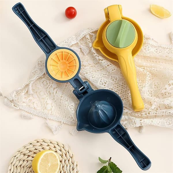 Manual Citrus Juicer - Easy to Squeeze Heavy Duty Lemon Squeezer Hand Press - Ergonomic Citrus and Fruit Juicer for Small Oranges Blue Blue