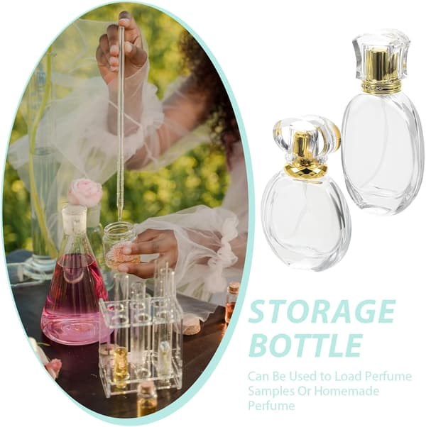 2 st påfyllningsbara 50 ml parfymflaskor i glas med finfördelare, bärbara resespraybehållare för påfyllning av doft och provförvaring