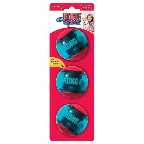 KONG Squeezz Action Rød Medium (FMY)