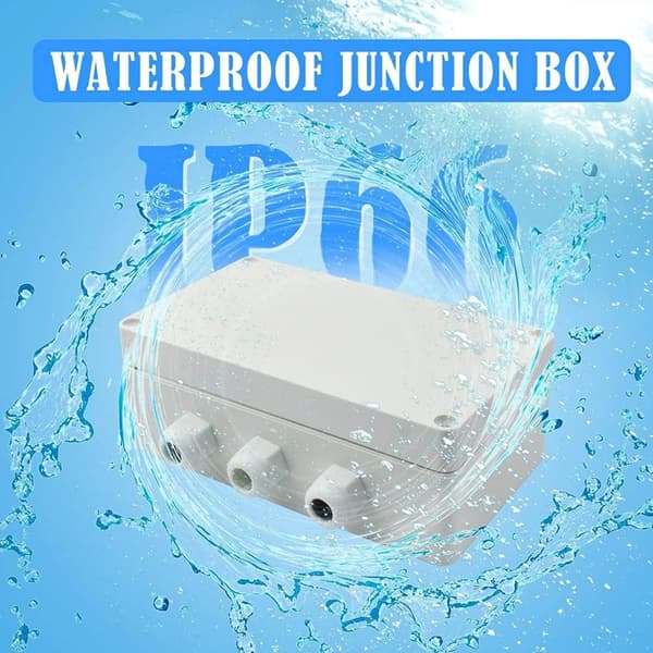 IP66 Waterproof Junction Box, 1 inch 3 Outlets, with DIN Rail Terminal Block, Universal Terminal Block Kit, Suitable for Automation Projects