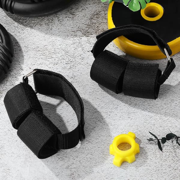 Dumbbell Ankle Straps for Weightlifting, Black Tibialis Training Straps