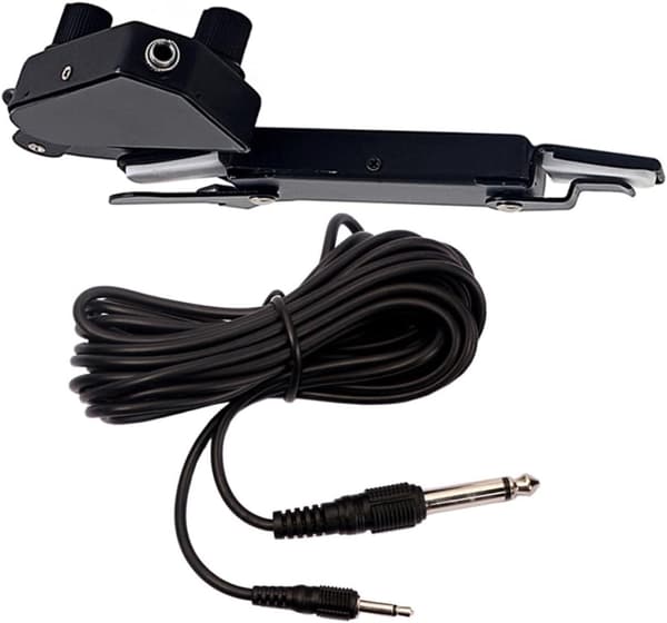 Clip-on Acoustic Guitar Pickup Transducer Amplifier with Tone and Volume Control