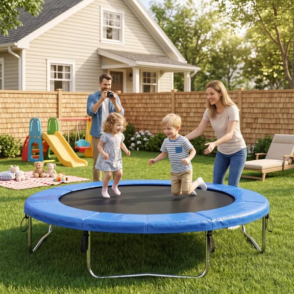 Trampoline Safety Pad, 6ft Trampoline Spring Cover Shock Absorbing Outdoor Trampoline Pad Replacement, 6ft Round. blue blue