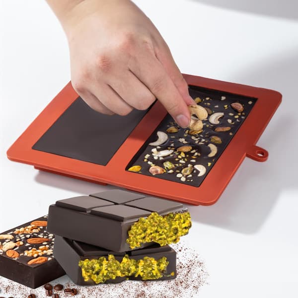 Silikone chokoladeform med to hulrum, dybe chokoladeforme til slikfremstilling, BPA-fri bageform til slik og desserter