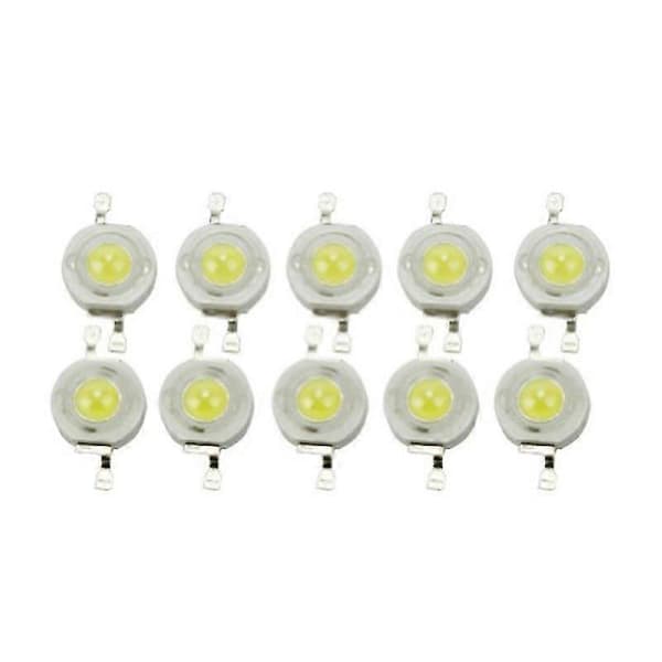 10-pack High Power LED 45mil Chip 3w 6000-6500k Lamp Beads Compatible with Floodlight Spotlight (Cool White)(F2)