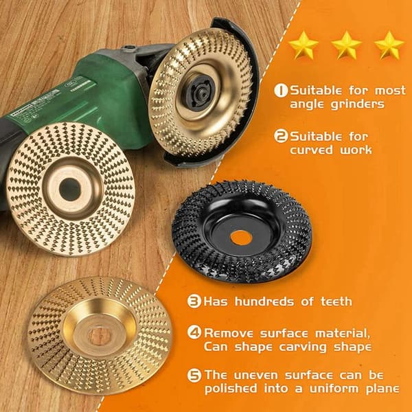 Wood Carving Disc Set for Angle Grinder 4-piece Series, Wood Carving Disc for Angle Grinder Accessories, Wood Shaping Tools