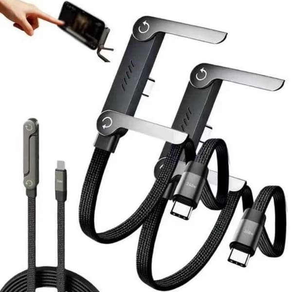 2-in-1 Fast Charging Cable 240W with Phone Stand, USB Charging Cable for Devices, Home Use
