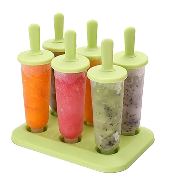 Reusable Frozen Treat Mold with Sticks DIY Fruit Ice Pop Mold (Red) Red