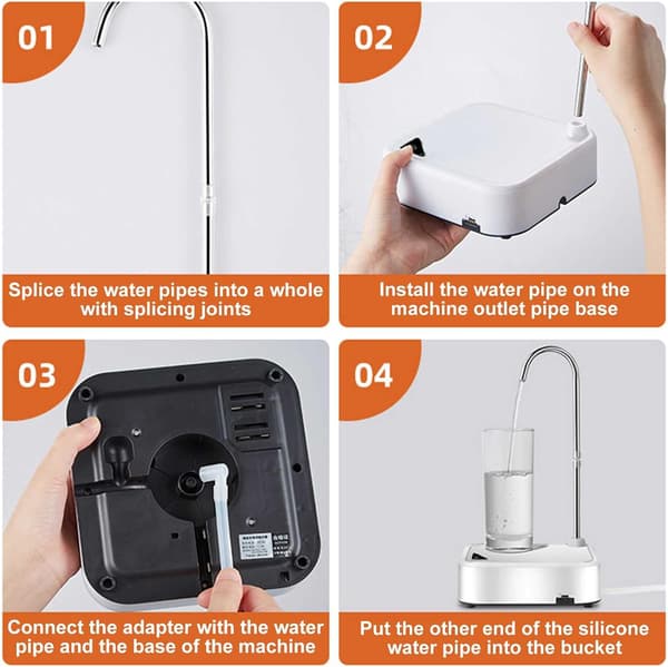 1 Piece (Black) Portable Water Bottle Dispenser, USB Charging