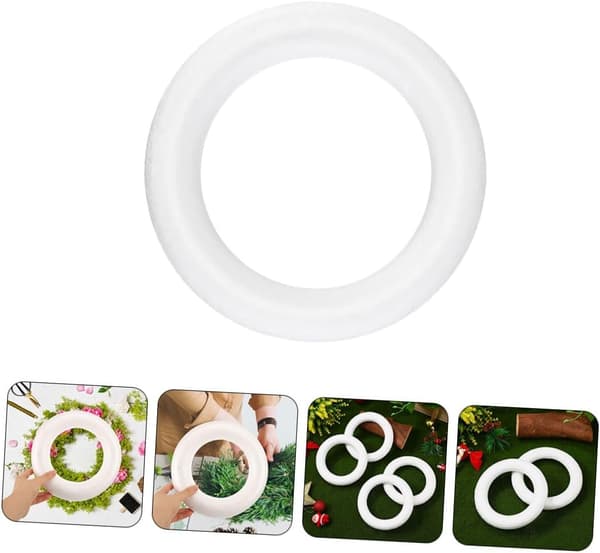 10 Pcs DIY Foam Wreath Frames Circle Wreaths for Crafts Party Ornaments Empty Design Foam Circle