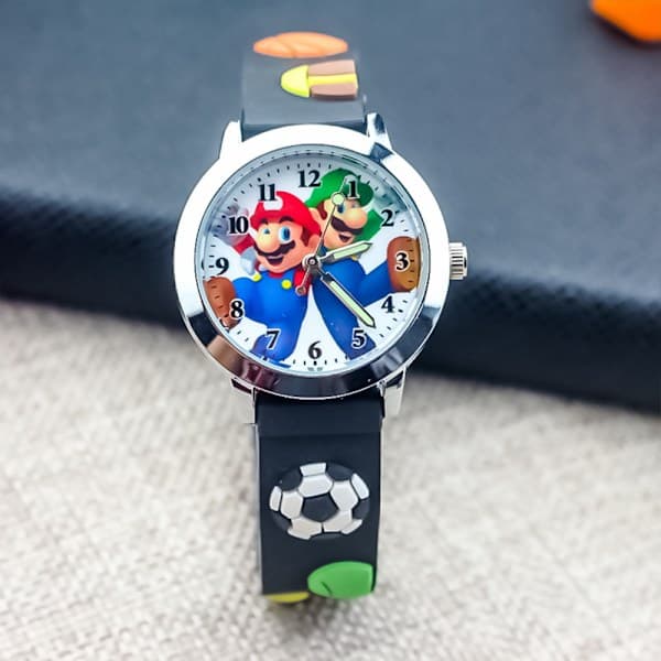 Super Mario Barnklocka Tecknad Quartz Elektronisk Klocka A A A