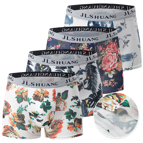 4-pak bomulds boxershorts til mænd, komfort til alle årstider, åndbare og bløde 4 PCS M 4 PCS M