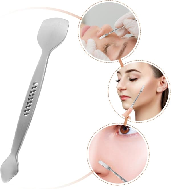 Facial Cleansing Blackhead Spatula Stainless Steel Nose Scraper Double-Sided Skin Scrub Tool