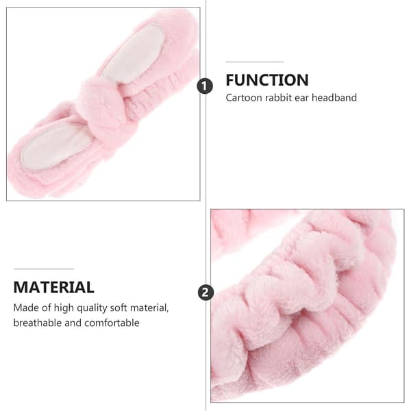 Kaninører Makeup Pandebånd 2 stk Hvid Pink Søde Ansigtsvask Hårbånd til Kvinder Hudpleje Spa Tilbehør