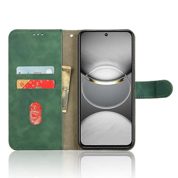 For TECNO Spark 30 Pro 4G Leather Case Skin Feel Anti-Fall Wallet Flip Phone Case - Green