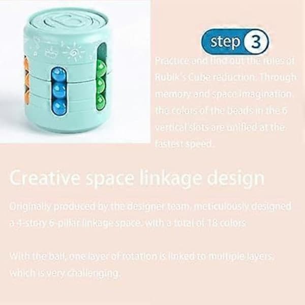 Roterende Magic Bean Legetøj - Magic Puzzle Beads Cube, Fingerspidslegetøj til Skrivebord, Pædagogisk Stressaflastende Fidget