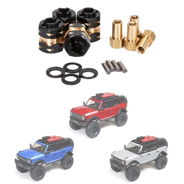 Messing forlænget hjulnavadapter akselmodvægt til Axial SCX24 JLU Deadbolt C10 opgraderinger