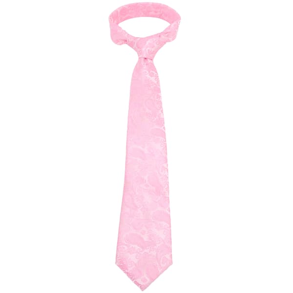 Herreslips Lommetørklæde Sæt Pink Print Klassisk Stil Slips Lommetørklæde Kit til Forretningsmøder Fester Bryllupper