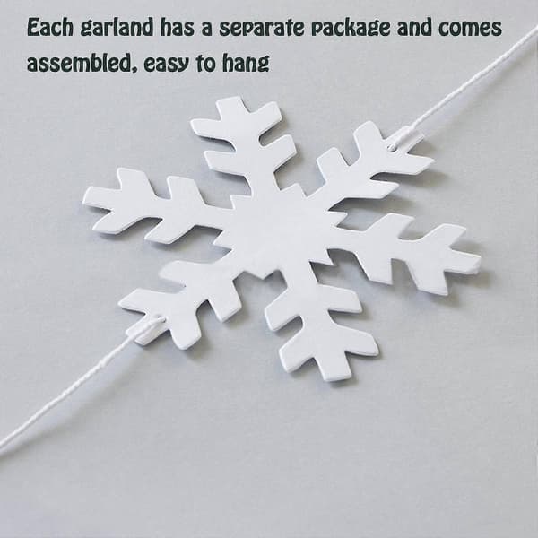 16 Pieces X 1.9 Meter Hanging Snowflake Decorations For Christmas Holiday Decorations In White