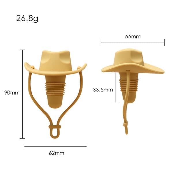 2-pack Cowboyhatt Silikon Vinstoppare, Dekorativa Vinstoppare för Vinflaskor, Flaskpropp med Sombrero Design, Vintillbehör, Vinpresent